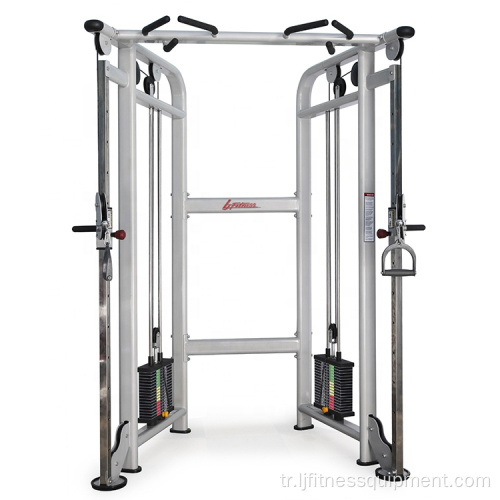 Çift ayarlanabilir kasnak spor salonu çapraz eğitmen fitness makinesi